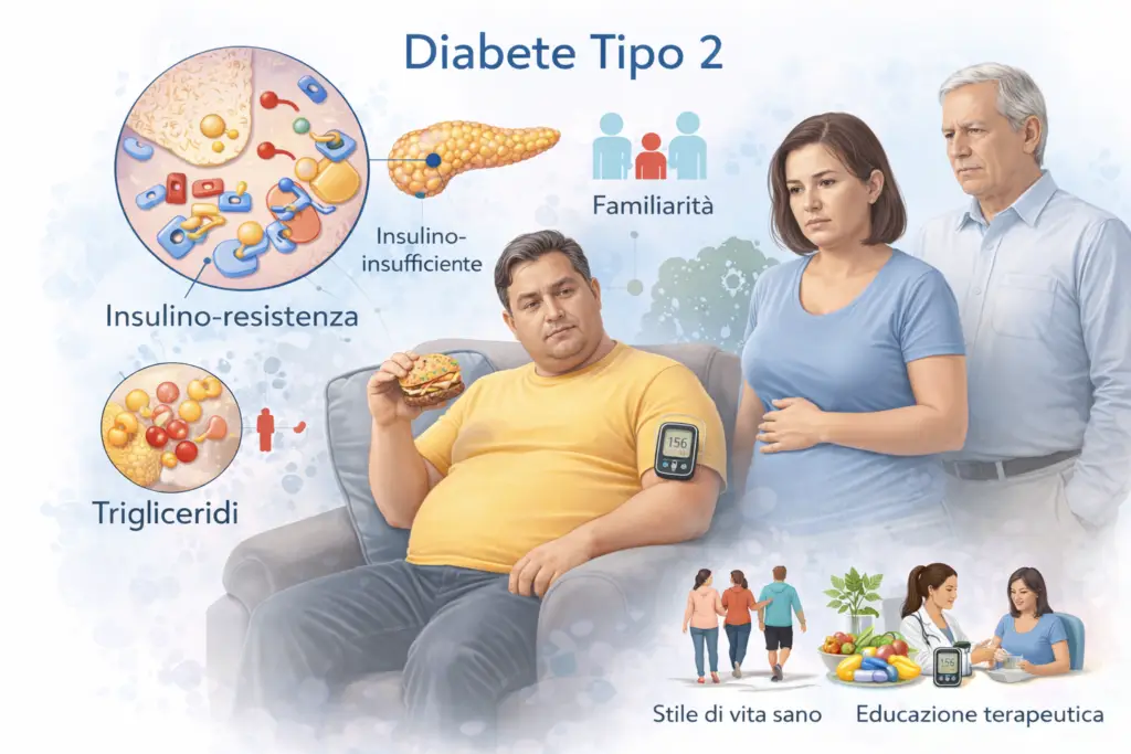 Gestione del diabete di tipo 2 con monitoraggio glicemico e stile di vita